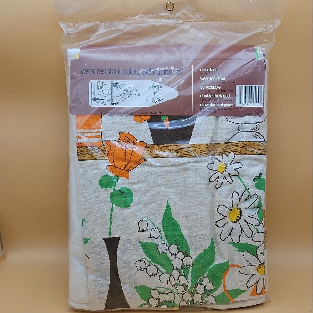 Vintage Decorator Ironing Board Cover Pad NOS Floral Daisy Lily O The Valley 54
